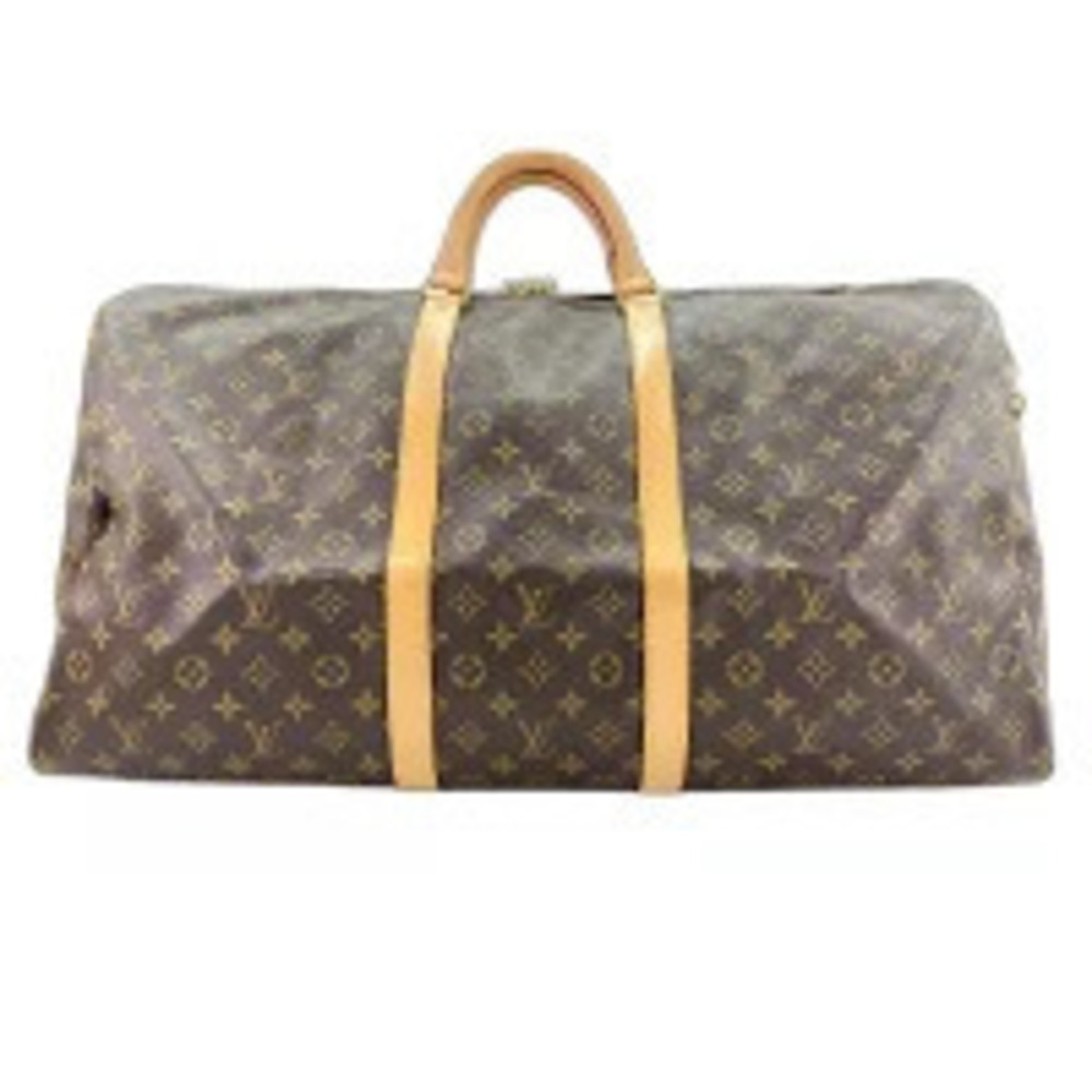 Louis Vuitton Monogram Keepall Bandouliere Handbag Brown